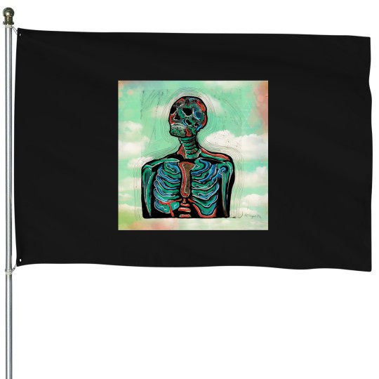 Discover Skeleton geli print House Flags