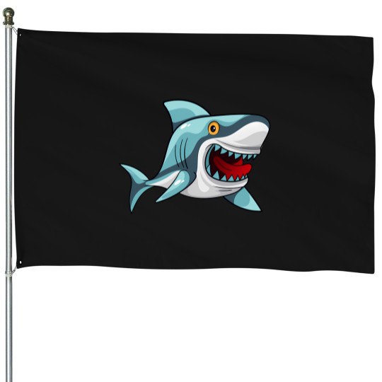 Discover Open mouth Bape Shark House Flags