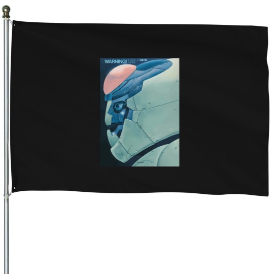 Discover Warning-Mecha T-Shirt House Flags