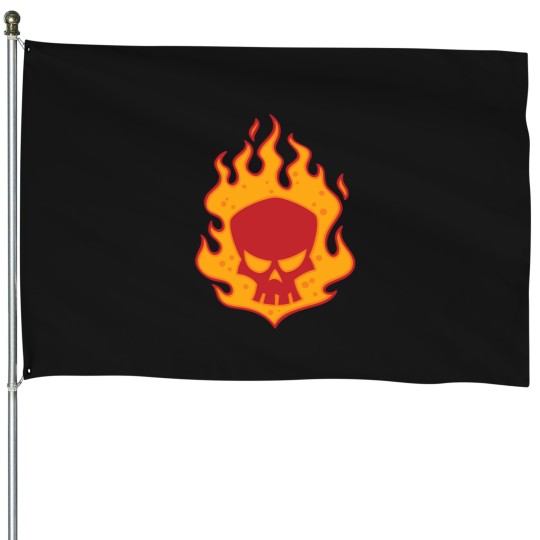 Discover Flaming Skull House Flags