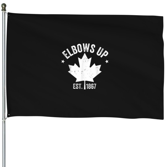 Discover Elbows Up Canada East 1867 Proud Canadian Independence Red Tee - Elbows Up Canada Est 1867 Cana House Flags
