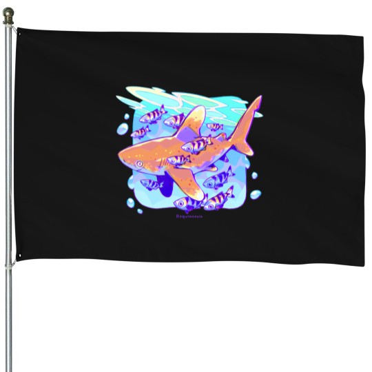 Discover Oceanic Whitetip Anatomy Sunaookami Shiroko Blue Archive Sticker House Flags