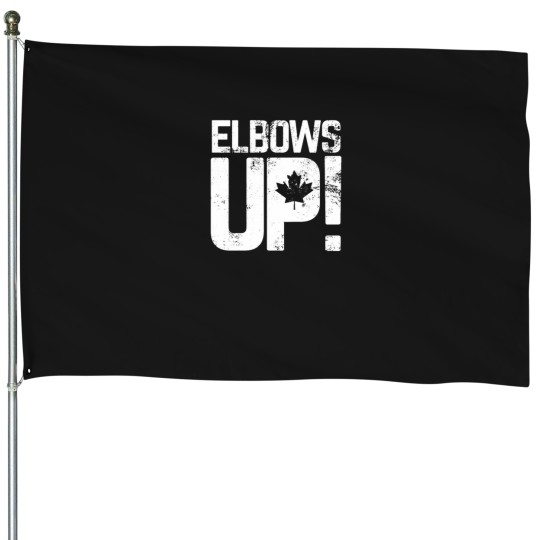 Discover ELBOWS UP! CANADA House Flags