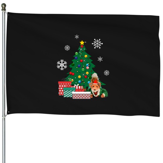 Discover Basil Brush Around The christmass Tree House Flags