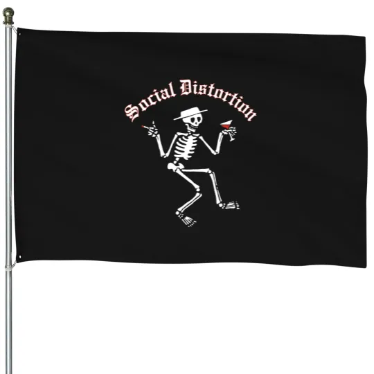 Discover Social Distortion Skull Art House Flags