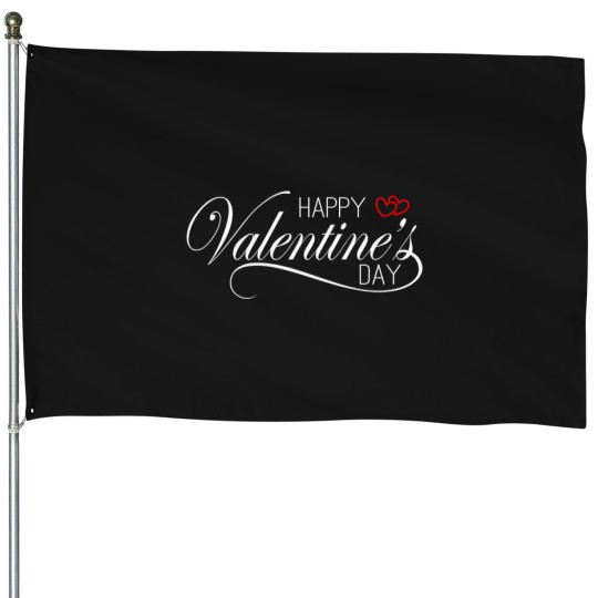 Discover Elegant-And-Lovely-Happy-Valentine'S-Day-Calligraphy-Greeting T-Shirt House Flags