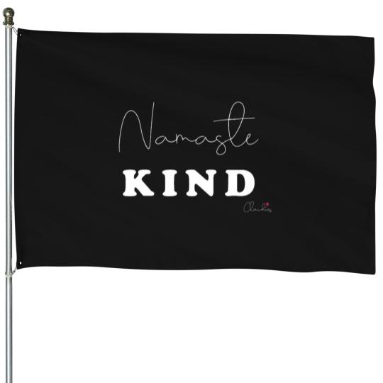 Discover Namaste Kind Black n White Design Print House Flags