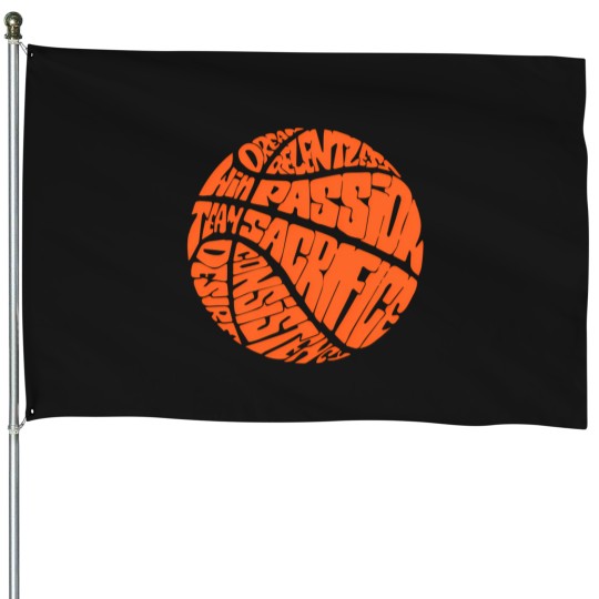 Discover Basketball  Quote Win Dream Team Desire Consistency Passion Relentless (W) House Flags