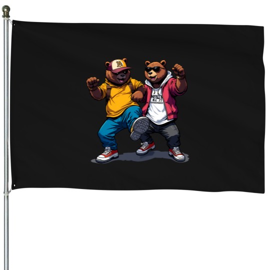 Discover Street Dance Hip-Hop Bears House Flags