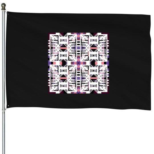 Discover The Modern Abstract Design In Fabric Seamless Pattern House Flags