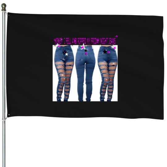 Discover Going-To-A-Rave-So-Had-To-Rip-My-Jeans-(1) T-Shirt House Flags