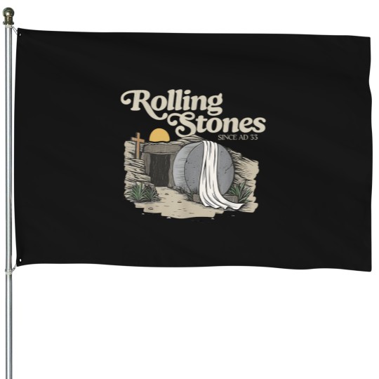 Discover the tone wa rolled away he i alive retro chritian eater 15 House Flags