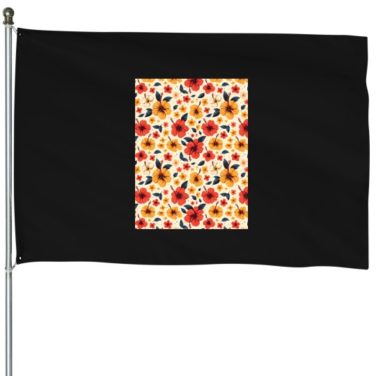 Discover Hawaiian hibiscus House Flags