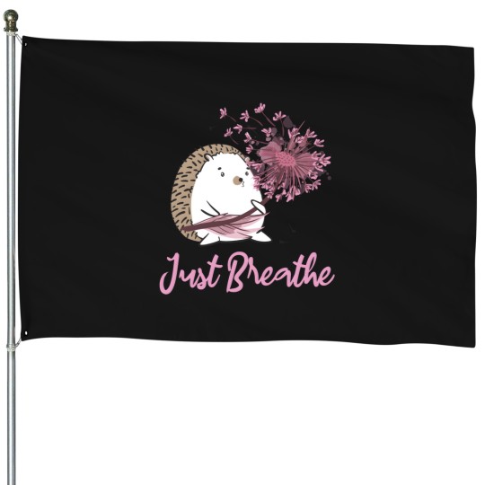 Discover Just Breathe Dandelion Wildflower Botanical Nature Flower House Flags