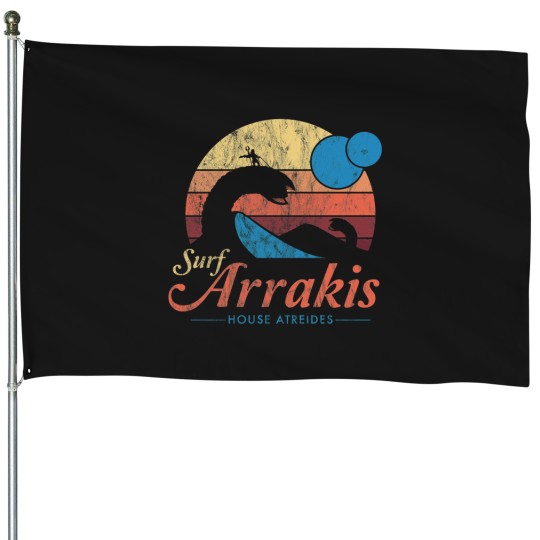 Discover Visit Arrakis  Vintage Distressed Surf   Sci Fi House Flags