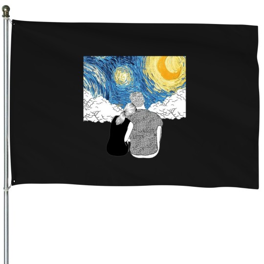 Discover Love-In-A-Starry-Night-Van-GoghFunny-Gift-For-Van-Gogh-Lovers-And-Fine-Art-Lovers House Flags