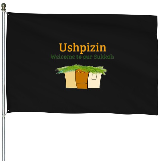 Discover Ushpizin  Welcome To our Sukkah  Sukkot Jewish Holiday House Flags