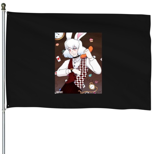 Discover White Rabbit in a Rush House Flags