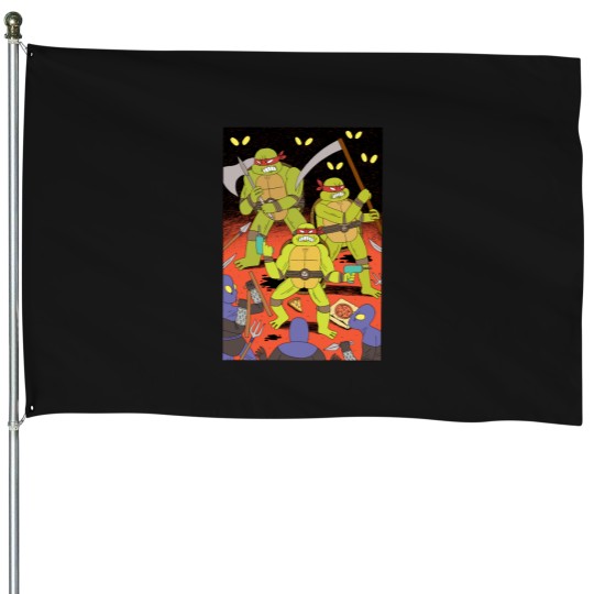Discover Turtle heroes teenage painting vintage House Flags