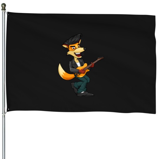 Discover Fox Music Lover House Flags