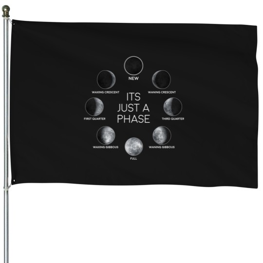 Discover Just A Phase Moon Lunar Space  Family Chrismast Present Gift House Flags