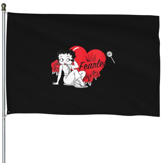 Discover womens betty boop fearless roses heart vneck House Flags