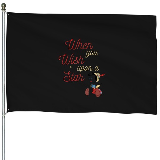 Discover Disneyyy-Pinocchio-When-You-Wish-Upon-A-Star-T-Shirt House Flags