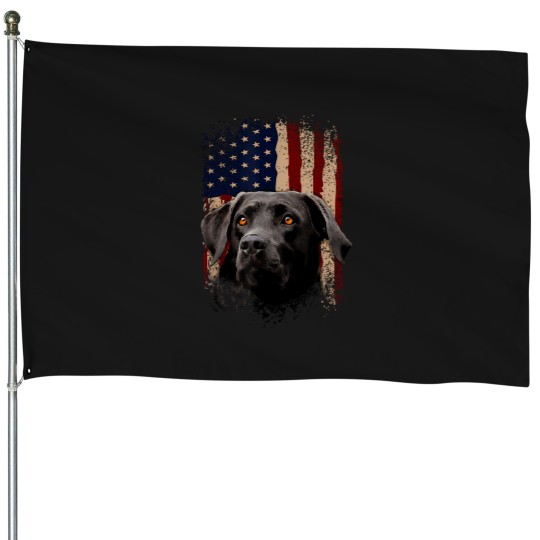 Discover American-Black-Labrador-Usa-Flag-Lab-Owner-T-Shirt House Flags