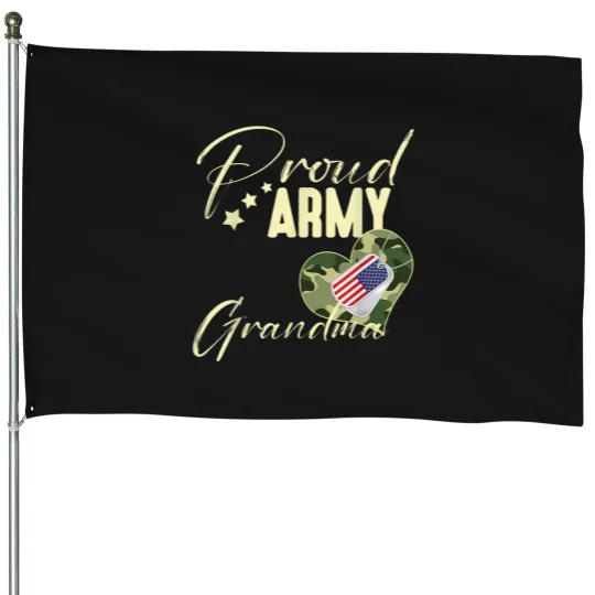 Discover Proud-Army-Grandma-Camouflage-Dog-Tag-Usa-American-Flag-T-Shirt House Flags