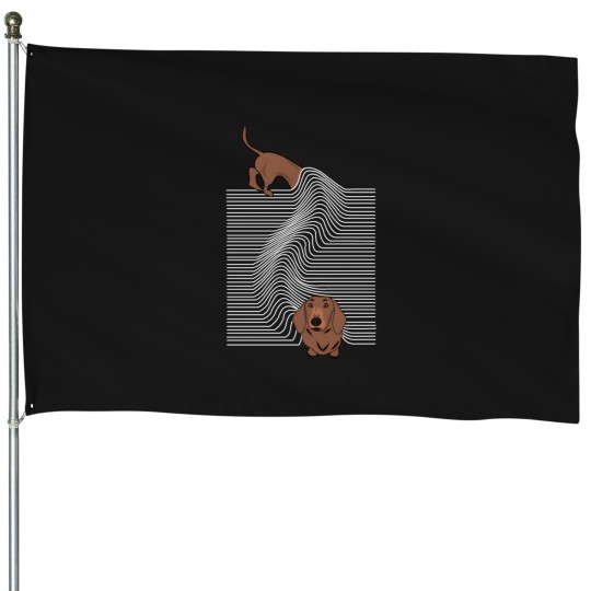 Discover Super Long Undercover Dachshund Funny Wiener Dog House Flags