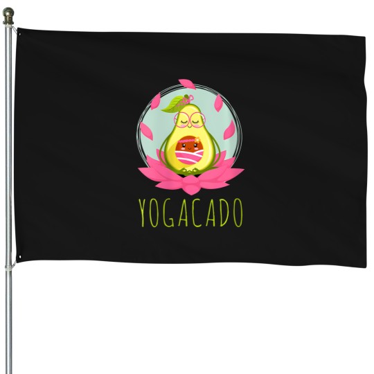 Discover Womens Vegetarian Vegan Funny Yoga Avocado Tshirt Funny Yogacado House Flags