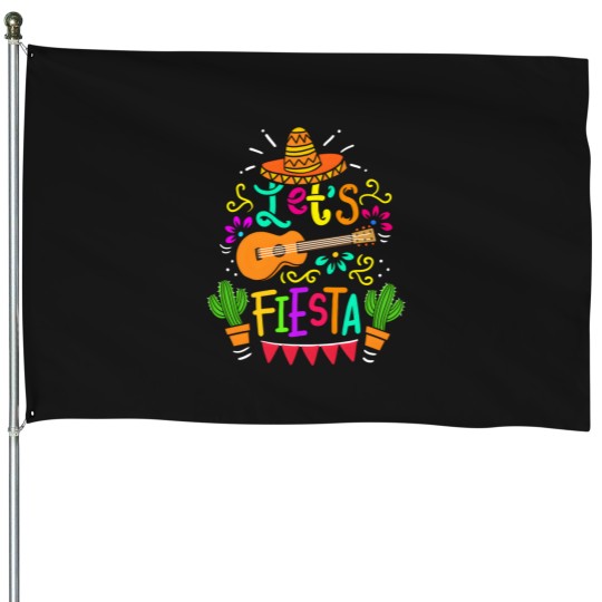 Discover Cinco De Mayo Mexican Guitar Cactus For House Flags