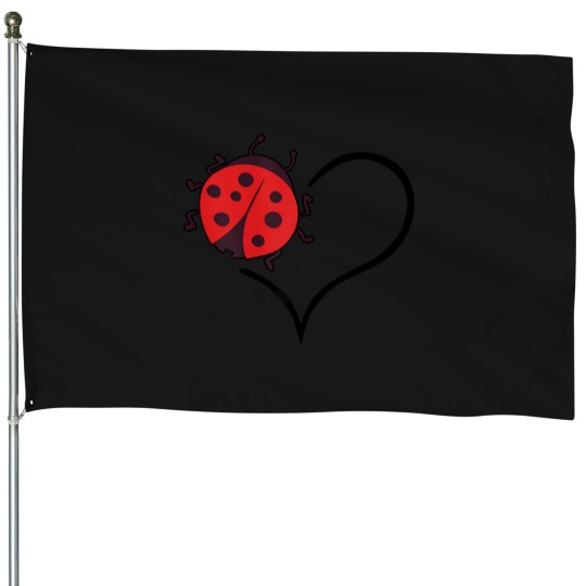Discover Ladybugs-Beetles-For-Women-Girl-Entomologist-Cute-Ladybug-T-Shirt House Flags