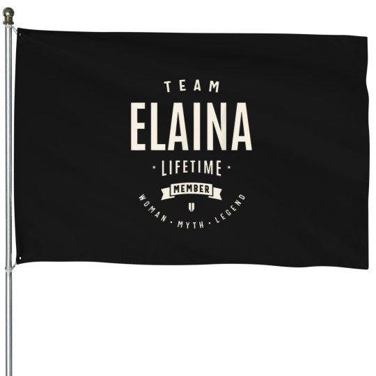 Discover Team-Elaina-Lifetime-Member-Funny-Name-Elaina-T-Shirt House Flags