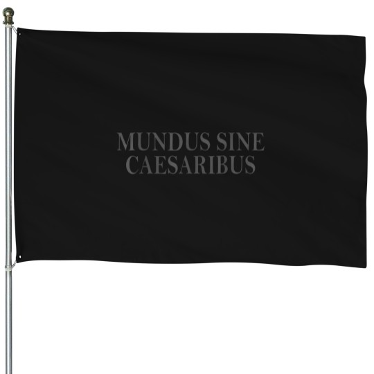 Discover Mundus-Sine-Caesaribus-Latin-Quote-Vintage-Design-T-Shirt House Flags