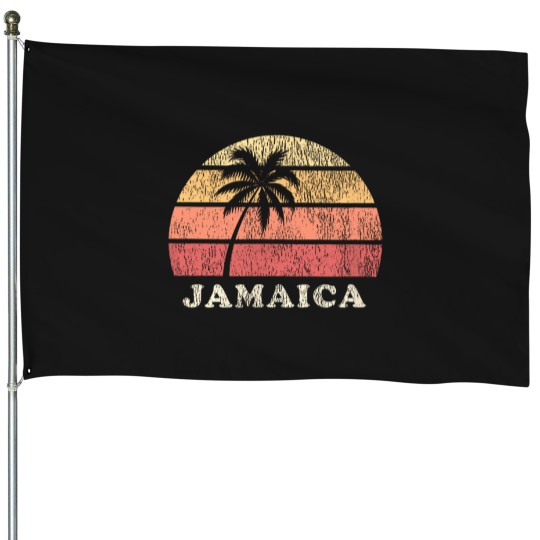 Discover Jamaica-Vintage-70S-Retro-Throwback-Design-T-Shirt House Flags