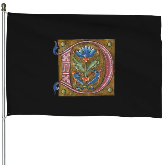 Discover Initial manuscript art — medieval art - Illuminated manuscripts art House Flags