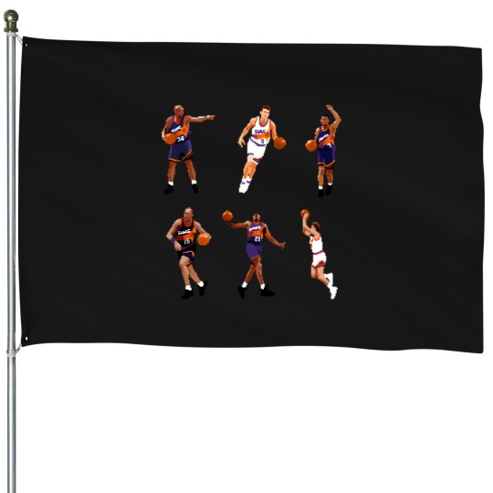 Discover Phoenix Legends 90s Sticker Collection (Charles Barkley Kevin Johnson Dan Majerle Danny Manning Cedric Ceballos Tom Chambers) Qiangy House Flags