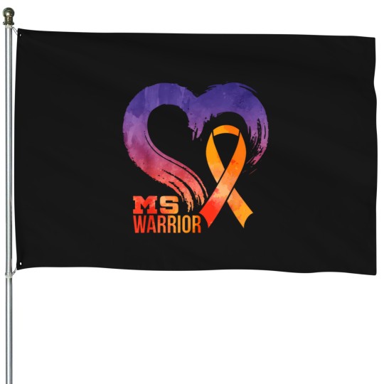 Discover Ms-Warrior-Heart-Multiple-Sclerosis-Awareness-Month-T-Shirt House Flags