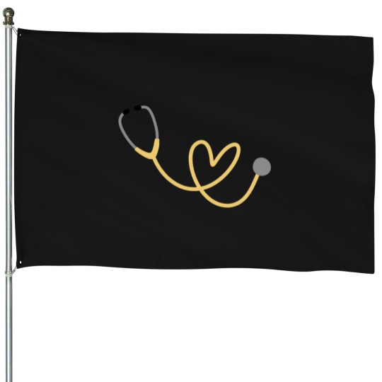 Discover Yellow Heart Stethoscope actives House Flags