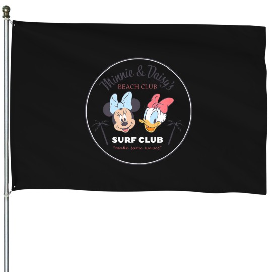 Discover Disneyyy-Minniee--Daisys-Summer-Beach-Vacation-Surf-Club-T-Shirt House Flags