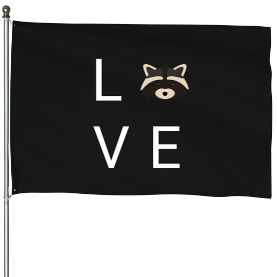 Discover Raccoon Love - Trash Panda Family Chrismast Present Gift House Flags