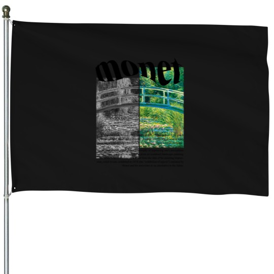 Discover Claude Monet House Flags, Minimalist Art, The Water-Lily Pond House Flags