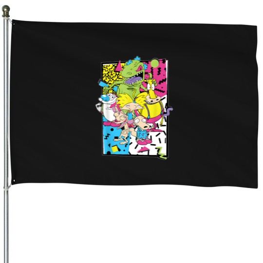 Discover Old School Cartoons 90's House Flags