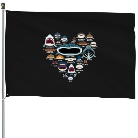 Discover Types Of Shark Identification Shark Faces Shark He House Flags