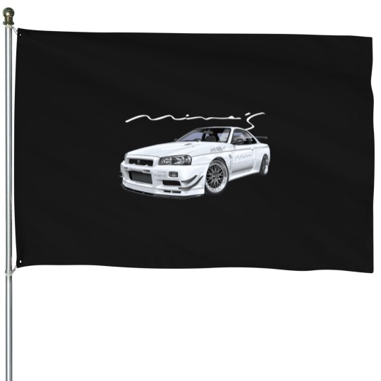 Discover Jdm Car R34 V-Spec Ii Rb26 Skyline MineS V-Spec N1 House Flags