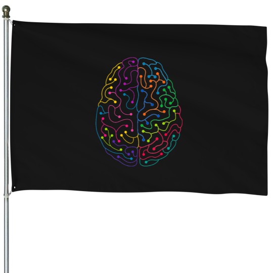 Discover Neuronal Human Brain Active T-Shirt 3675 House Flags