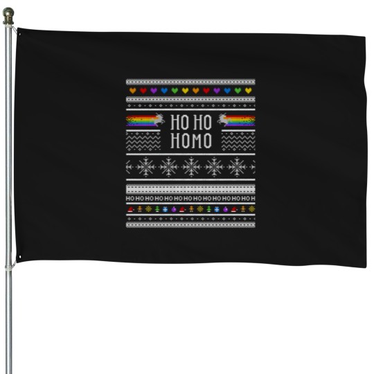 Discover Ho Ho Homo Gay Ugly Christmas House Flags