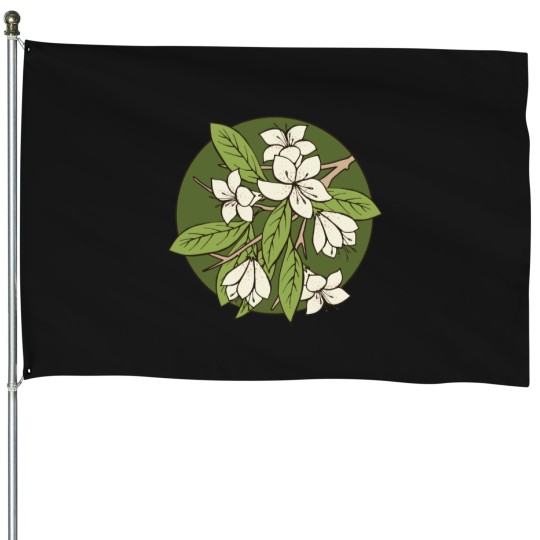 Discover Sakura Branch Pattern - Greenery eras outline lover minneapolis House Flags