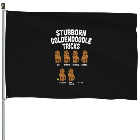 Discover Stubborn Goldendoodle Tricks Dog Trainer Mom Dad House Flags